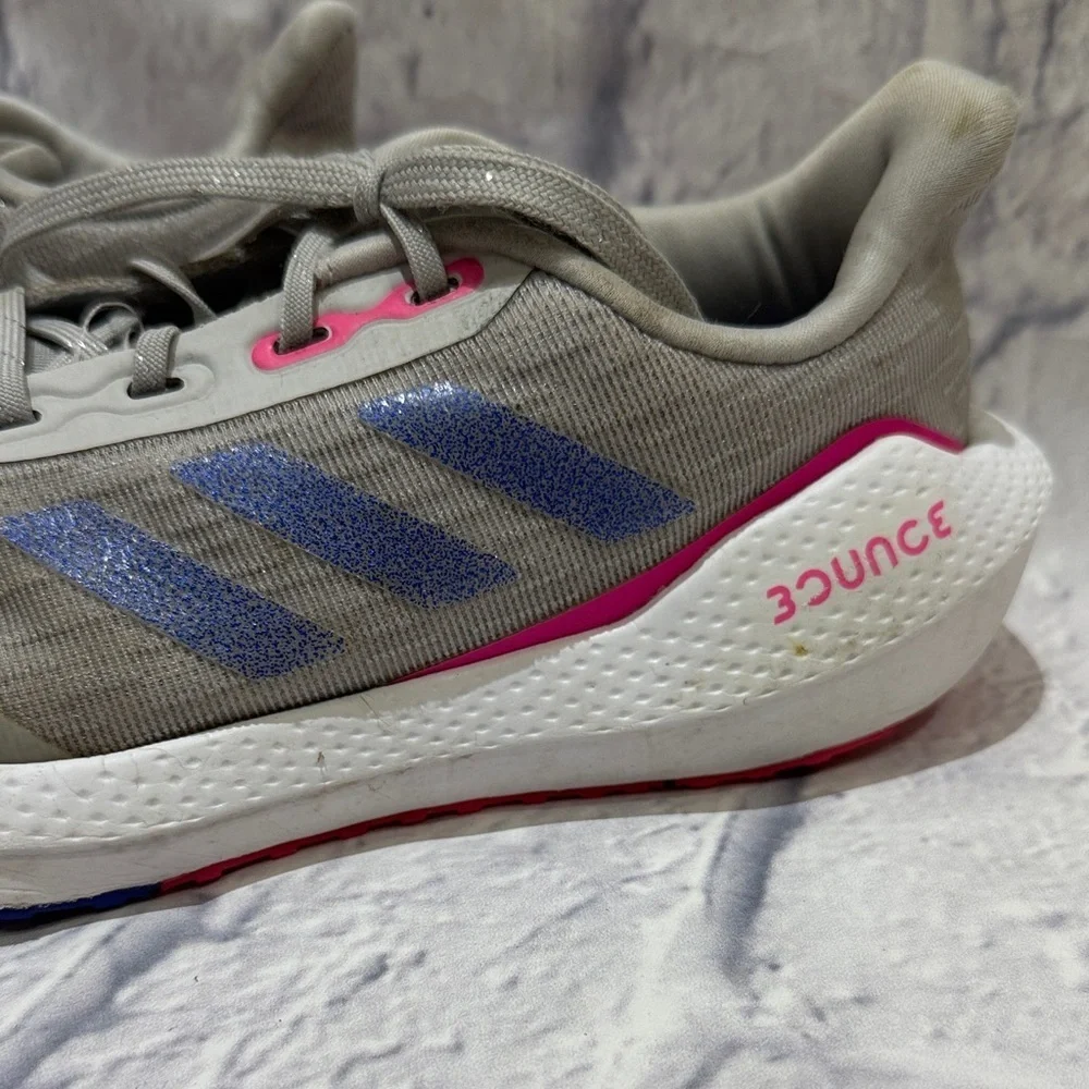 Adidas Kids Gray and Pink Sneakers